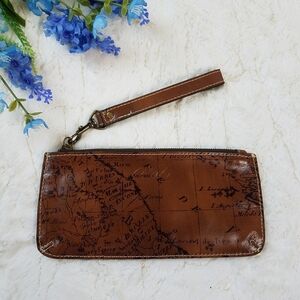 Patricia Nash Map Leather Wristlett